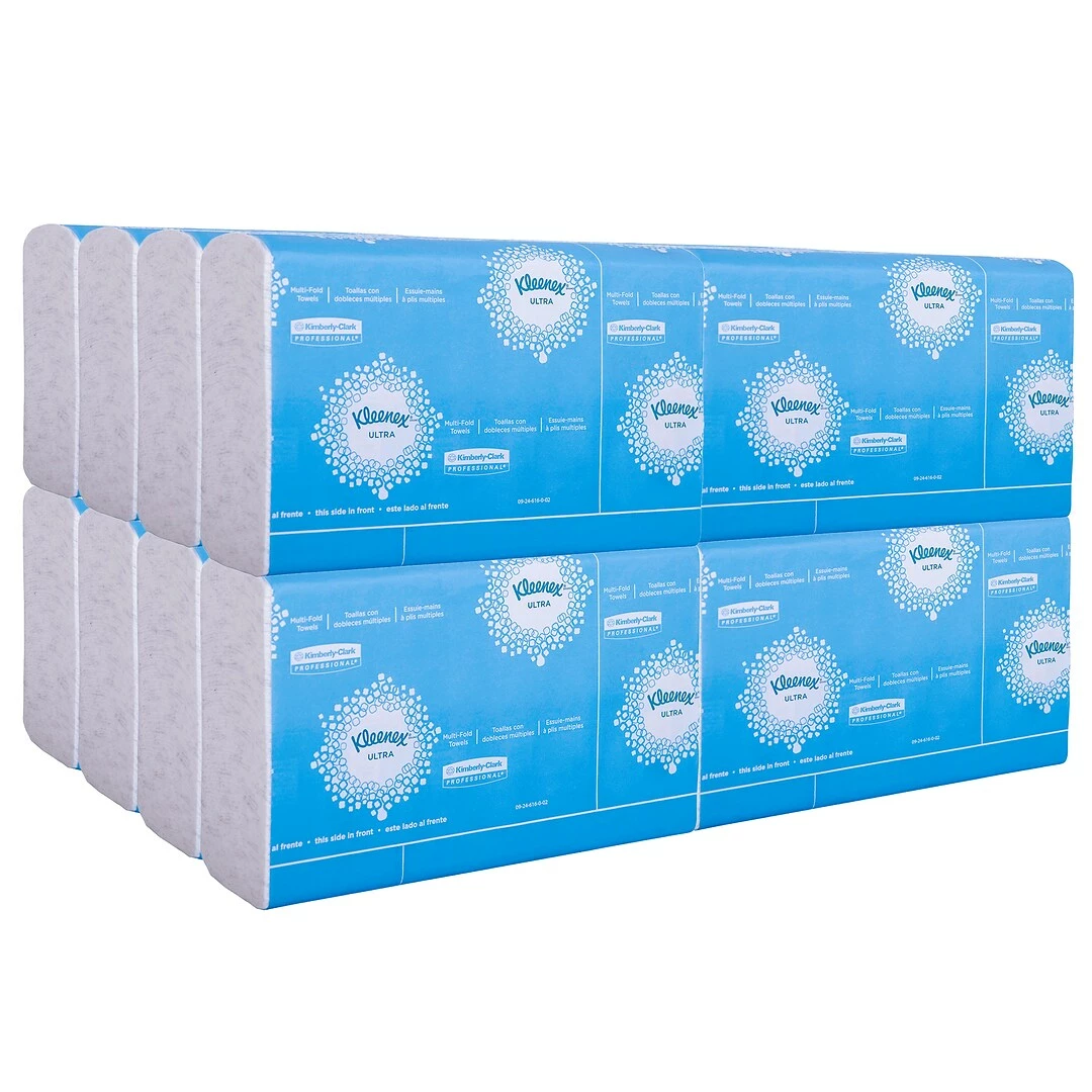Kleenex Ultra Small Multifold Paper Towels, 1-ply, 150 Sheets/Pack, 16 Packs/Carton (46321) - Image 2