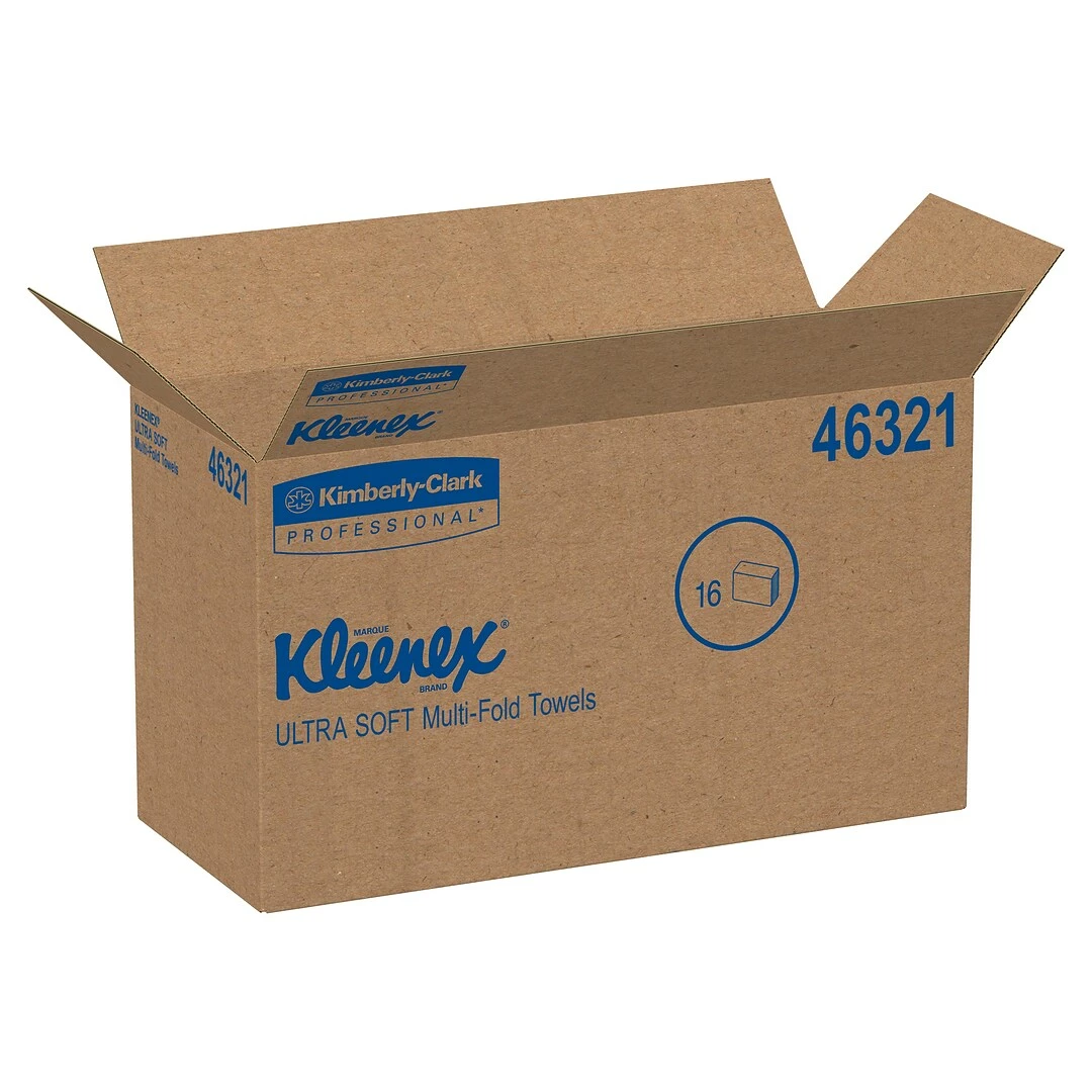 Kleenex Ultra Small Multifold Paper Towels, 1-ply, 150 Sheets/Pack, 16 Packs/Carton (46321) - Image 3