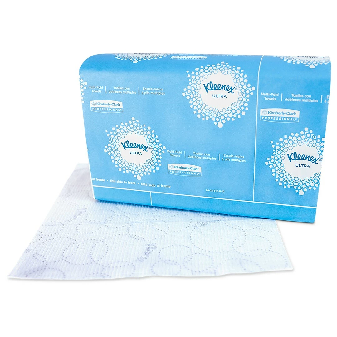 Kleenex Ultra Small Multifold Paper Towels, 1-ply, 150 Sheets/Pack, 16 Packs/Carton (46321) - Image 4