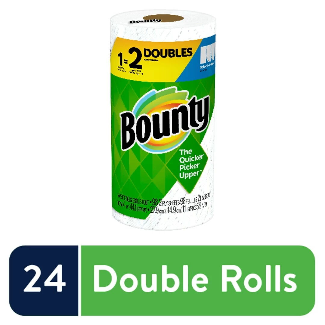 Bounty Select-A-Size Kitchen Rolls Paper Towel, 2-Ply, White, 98 Sheets/Roll, 24 Double Rolls/Carton (66539) - Image 2