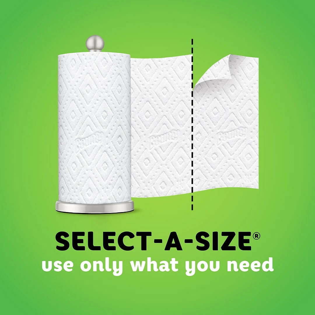 Bounty Select-A-Size Kitchen Rolls Paper Towel, 2-Ply, White, 98 Sheets/Roll, 24 Double Rolls/Carton (66539) - Image 5
