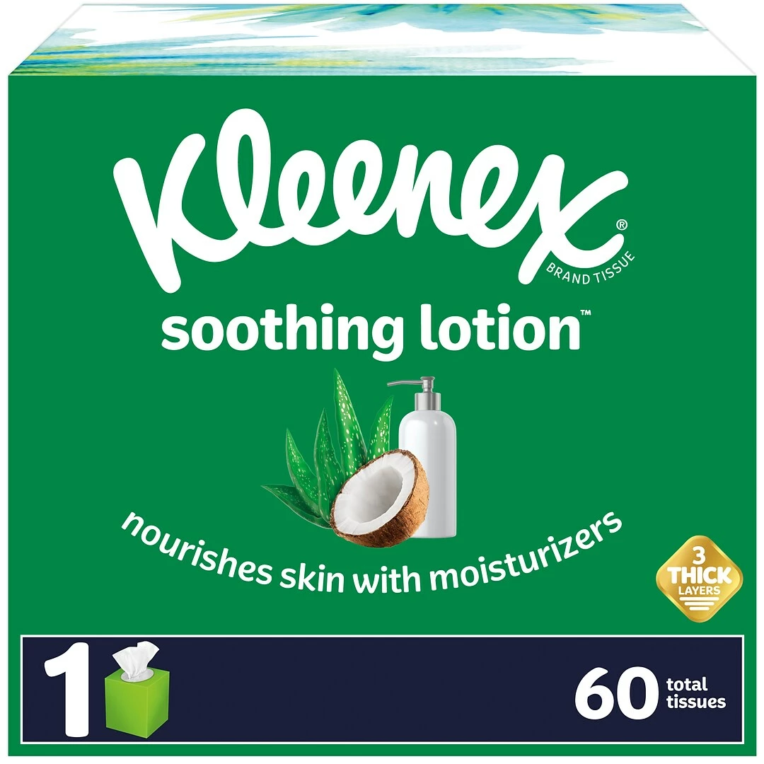 Kleenex Boutique Lotion Facial Tissue, 3-Ply, 65 Sheets/Box, 27/Carton (25829) - Image 2