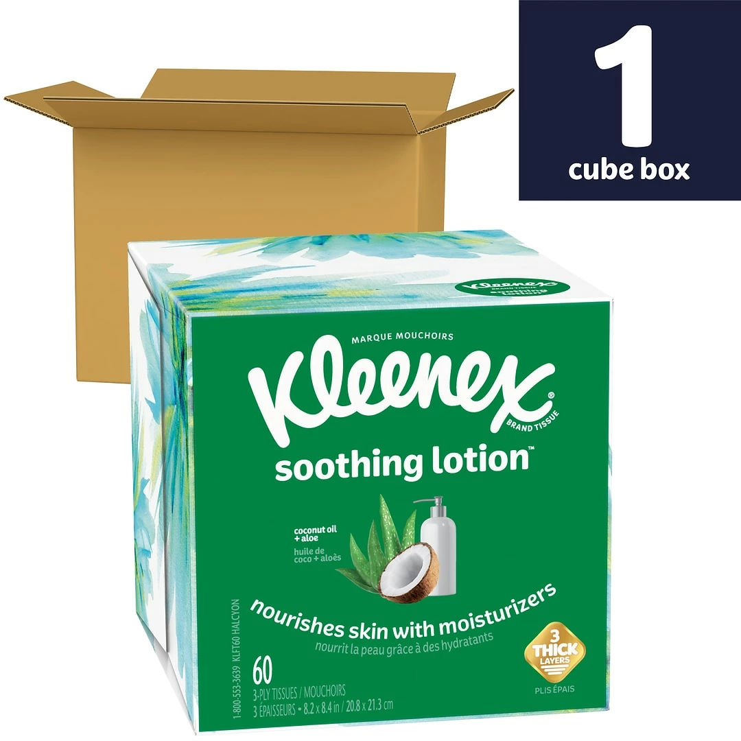 Kleenex Boutique Lotion Facial Tissue, 3-Ply, 65 Sheets/Box, 27/Carton (25829) - Image 3