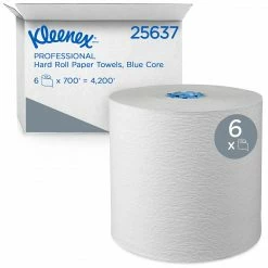 Kleenex Professional Recycled Hardwound Paper Towels, 1-ply, 700 Ft./Roll, 6 Rolls/Carton (25637)
