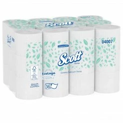 Scott Essential Coreless Toilet Paper, 2-Ply, White, 1000 Sheets/Roll, 36 Rolls/Carton (04007)