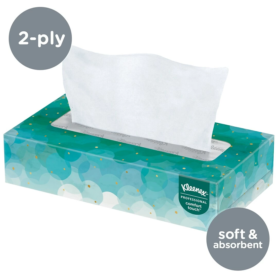Kleenex Standard Facial Tissue, 2-Ply, 100 Sheets/Box (21400) - Image 2