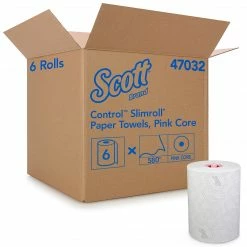 Scott Control Slimroll Recycled Hardwound Paper Towels, 1-ply, 580 Ft./Roll, 6 Rolls/Carton (47032)