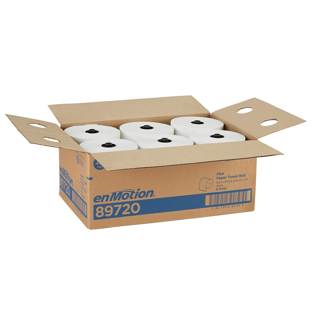 Enmotion Flex Hardwound Paper Towels, 1-ply, 550 Ft./Roll, 6 Rolls/Carton (89720) - Image 3