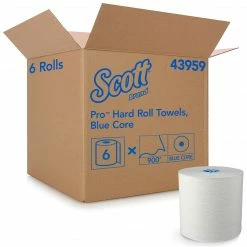 Scott Pro Hardwound Paper Towels, 1-ply, 900 Ft./Roll, 6 Rolls/Carton (43959)