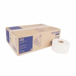Tork Advanced Mini-Jumbo Roll Bath Tissue, Septic Safe, 2-Ply, White, 3.48" X 751 Ft, 12 Rolls/CT