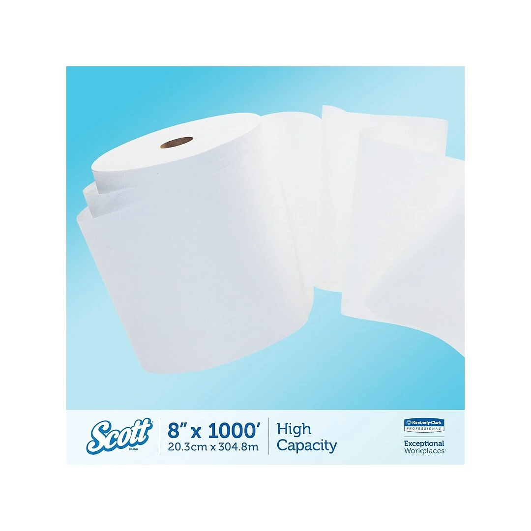 Scott Essential Recycled Hardwound Paper Towels, 1-ply, 1000 Ft./Roll, 6 Rolls/Carton (01005) - Image 6