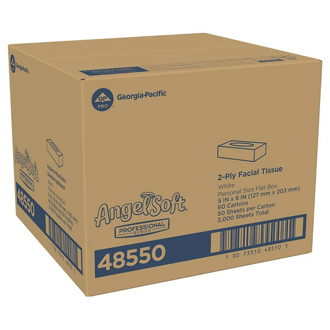 Angel Soft Professional Series Standard Facial Tissue, 2-Ply, 50 Sheets/Box, 60/Carton (48550) - Image 5