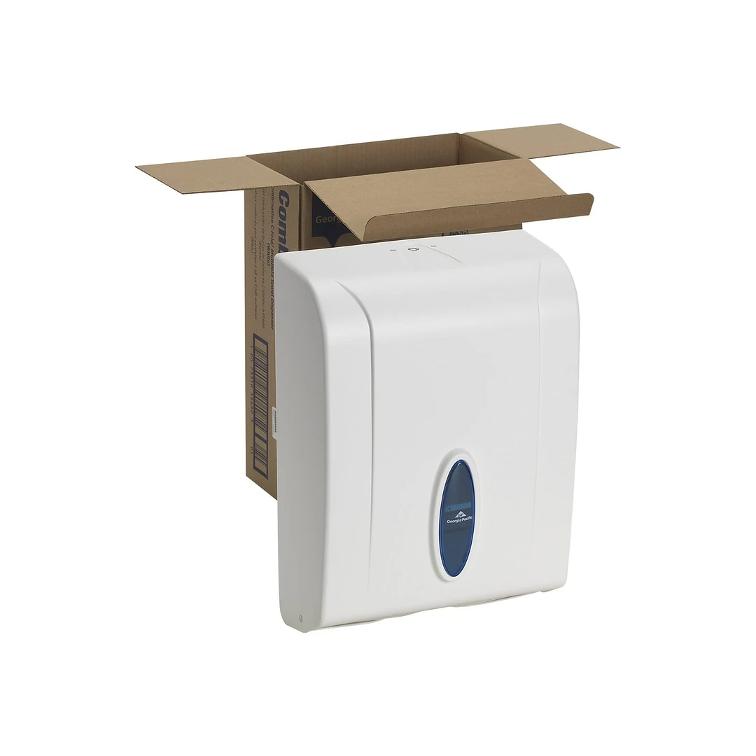Georgia-Pacific Plastic C-Fold/Multifold Paper Towel Dispenser, White (56630/01) - Image 6