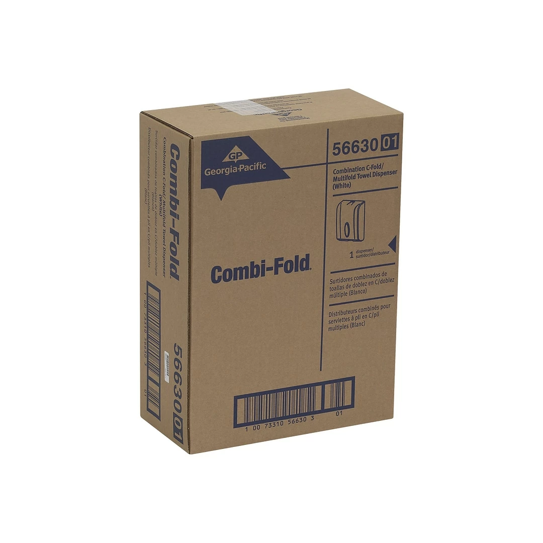 Georgia-Pacific Plastic C-Fold/Multifold Paper Towel Dispenser, White (56630/01) - Image 7