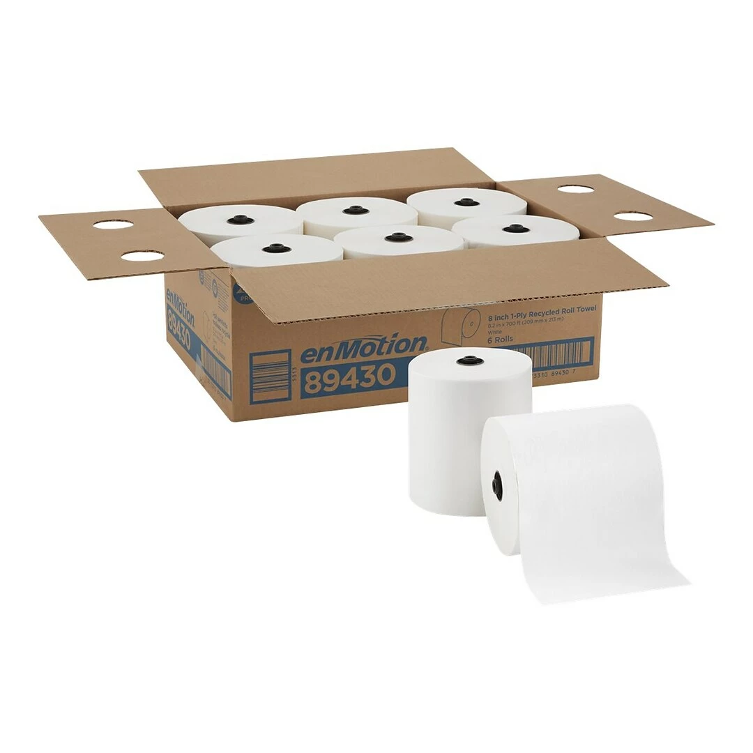 Enmotion Recycled Recycled Hardwound Paper Towels, 1-ply, 700 Ft./Roll, 6 Rolls/Carton (89430) - Image 6