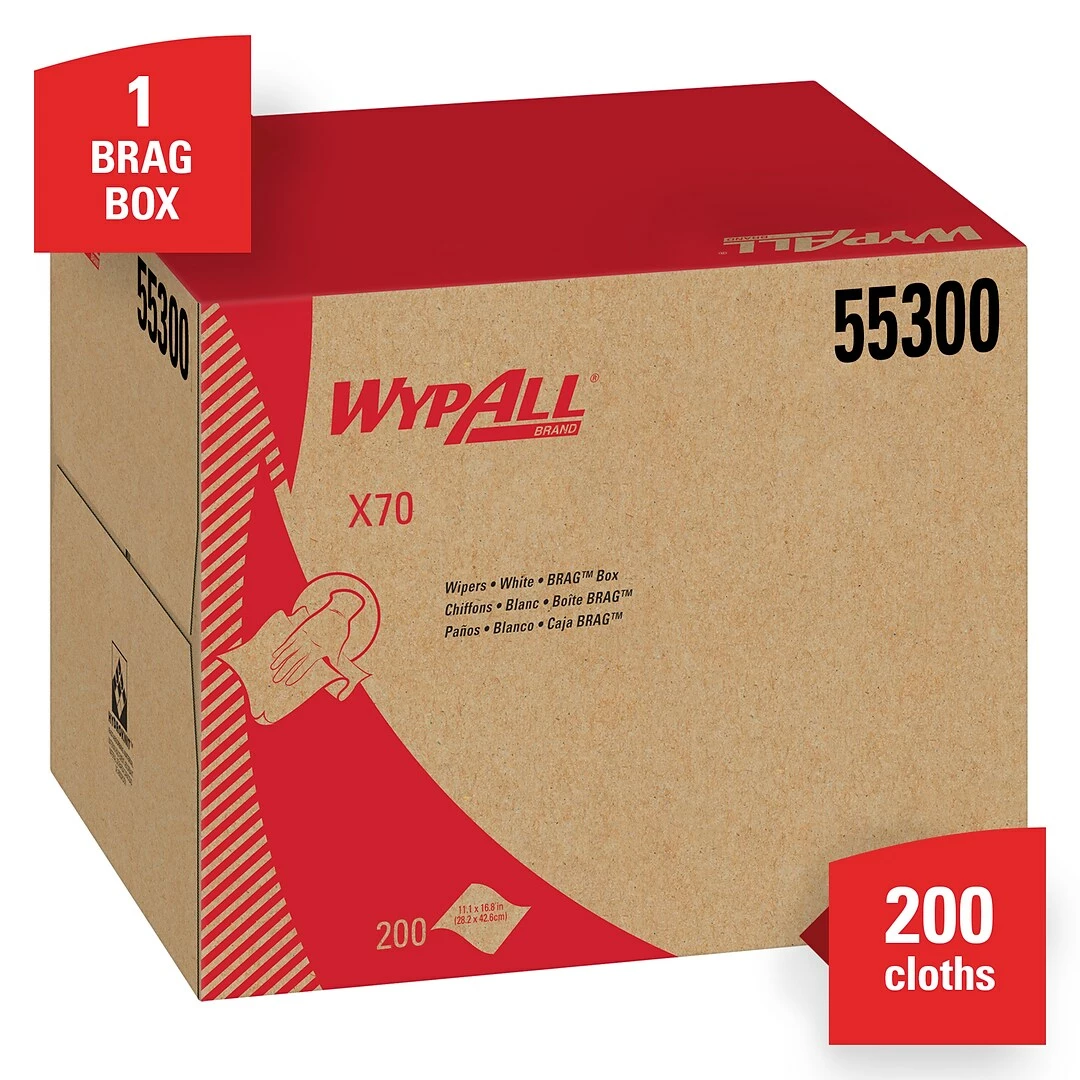 WypAll® X70 Center-Pull, 1-Ply, Cloth Paper Towels, 200/Box (55300) - Image 2