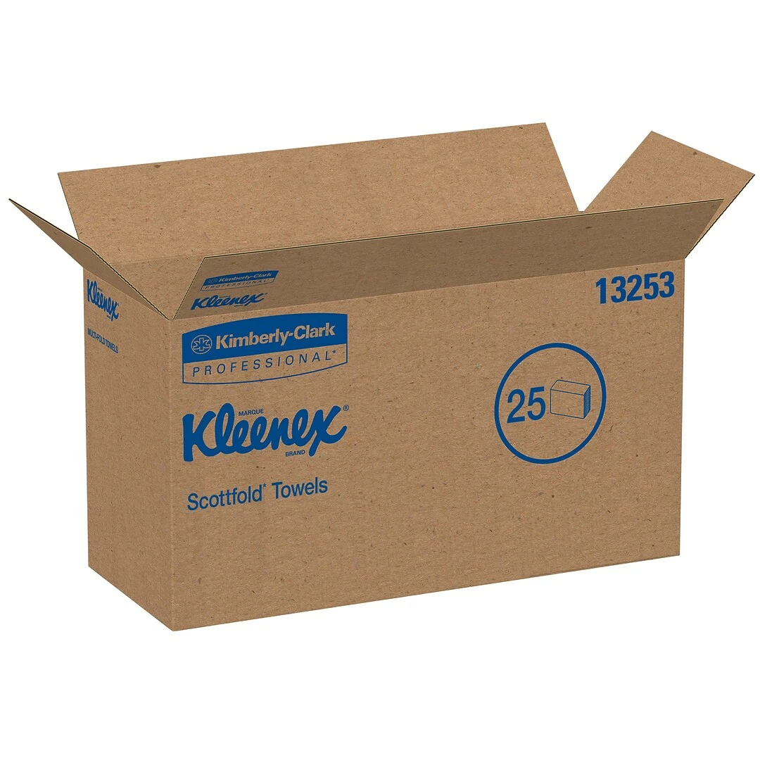 Kleenex Premiere Recycled Multifold Paper Towels, 1-ply, 120 Sheets/Pack, 25 Packs/Carton (13253) - Image 2