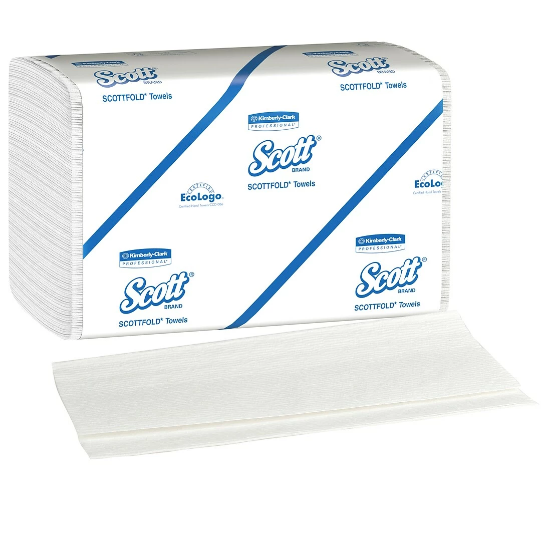 Scott SCOTTFOLD Recycled Multifold Paper Towels, 1-ply, 175 Sheets/Pack, 25 Packs/Carton (01960) - Image 3