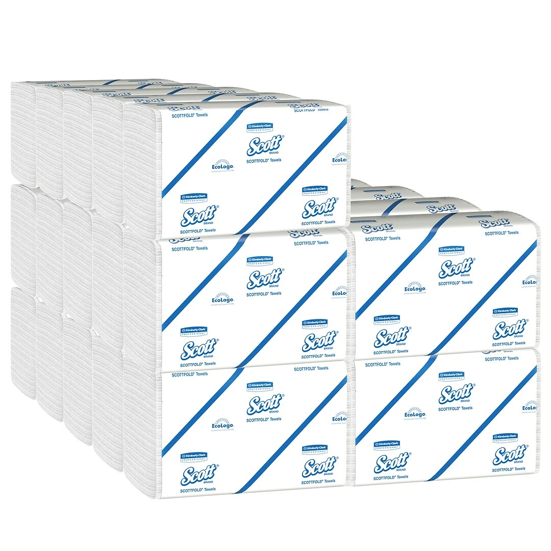 Scott SCOTTFOLD Recycled Multifold Paper Towels, 1-ply, 175 Sheets/Pack, 25 Packs/Carton (01960) - Image 4