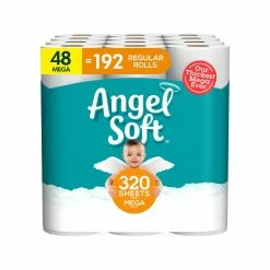 Angel Soft Mega Toilet Paper, 2-Ply, White, 320 Sheets/Roll, 48 Rolls/Pack (79403/50)