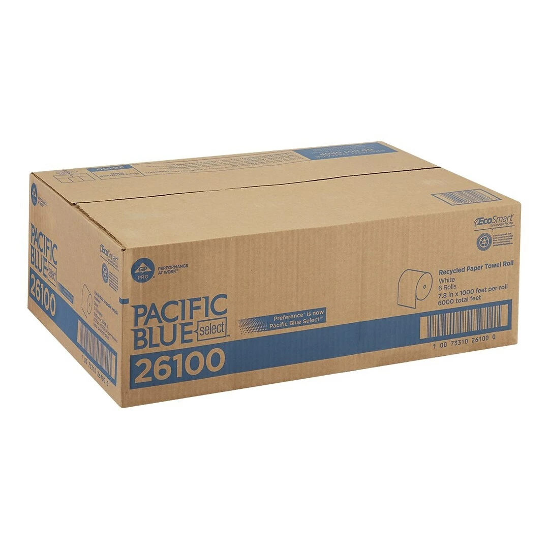Pacific Blue Select Recycled Hardwound Paper Towels, 1-ply, 1000 Ft./Roll, 6 Rolls/Carton (26100) - Image 7