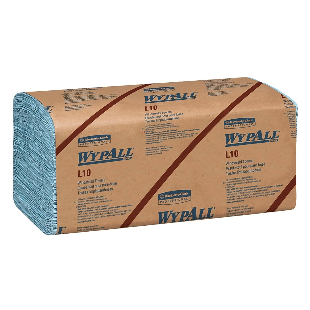 WypAll L10 Nylon Wipers, Blue, 224 Towels/Pack, 10 Packs/Carton (05123)