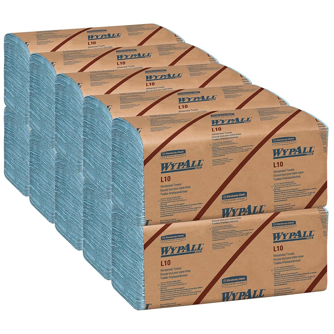 WypAll L10 Nylon Wipers, Blue, 224 Towels/Pack, 10 Packs/Carton (05123) - Image 5