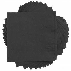 JAM Paper® Small Beverage Napkins, 5 X 5, Black, 480/Box (5255620715b)
