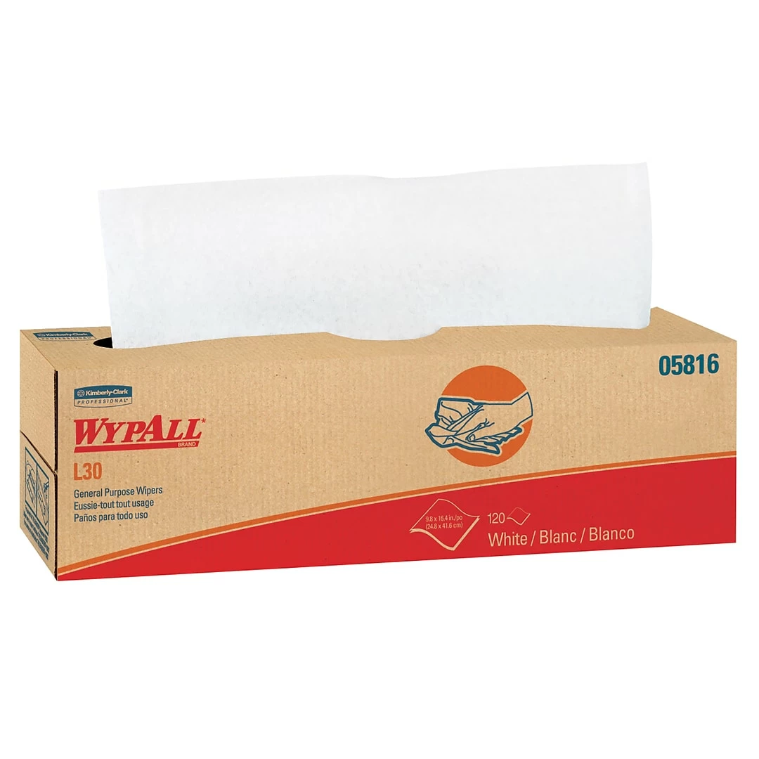 WypAll L30 DRC Wipers, White, 120 Sheets/Box, 6 Boxes/Pack (05816) - Image 2