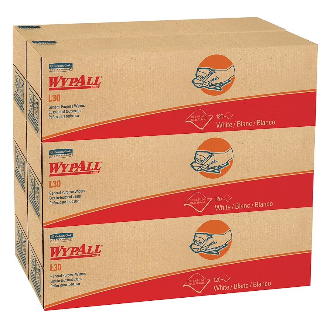 WypAll L30 DRC Wipers, White, 120 Sheets/Box, 6 Boxes/Pack (05816) - Image 3