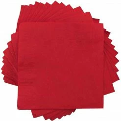 JAM Paper Small Beverage Napkins, 2-Ply, Red, 40 Napkins/Pack (5255620729)
