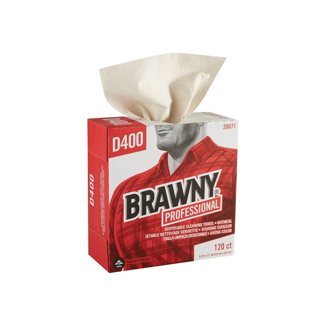 Brawny Professional D400 DRC Wipers, Oatmeal, 120 Sheets/Box (20077) - Image 2