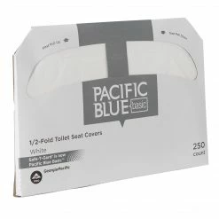 Pacific Blue Safe-T-Gard Paper Toilet Seat Covers, 14.5"H X 17"W, 250 Covers/Box, 20 Boxes/Carton (47046)