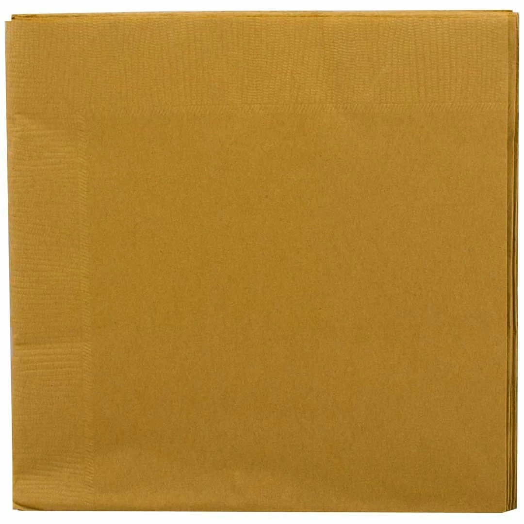 JAM Paper Beverage Napkin, 2-ply, Gold, 40 Napkins/Pack (356028327)