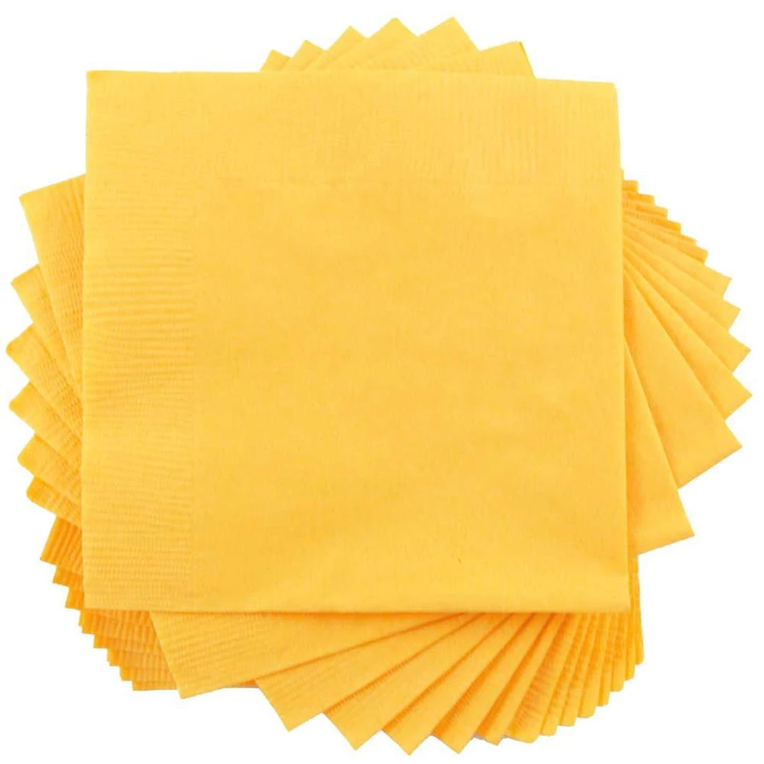JAM Paper Lunch Napkin, 2-ply, Yellow, 40 Napkins/Pack (255621945)