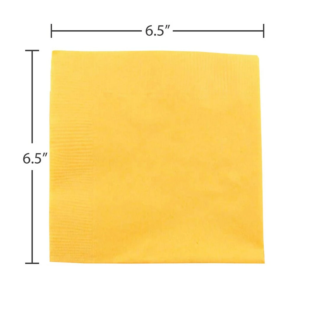 JAM Paper Lunch Napkin, 2-ply, Yellow, 40 Napkins/Pack (255621945) - Image 3