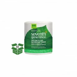 Seventh Generation™ 100% Recycled Bathroom Tissue Rolls, 2-Ply, White, 500 Sheets/Jumbo Roll, 60 Rolls/Carton (137038)