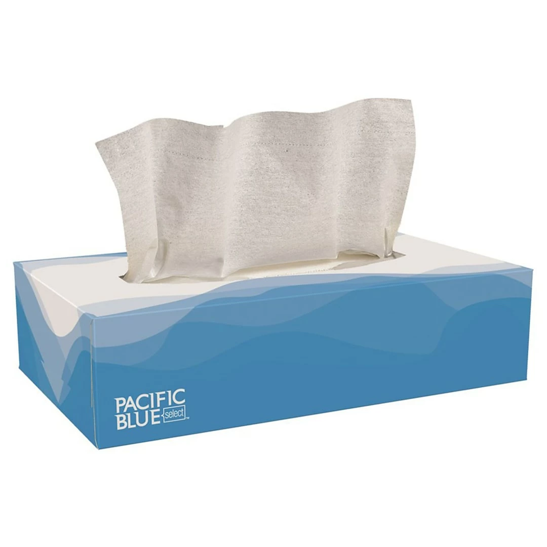 Pacific Blue Select Facial Tissue, 2-ply, 100 Tissues/Box, 30 Boxes/Carton (48100) - Image 2