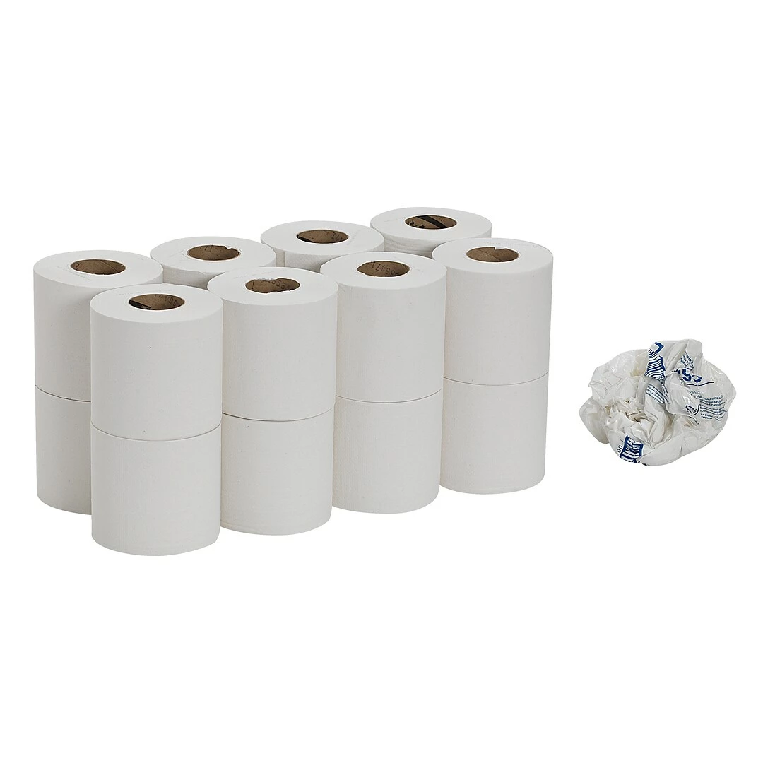 SofPull Mini 2-Ply Centerpull Toilet Paper, White, 500 Sheets/Roll, 16 Rolls/Carton (19516) - Image 5