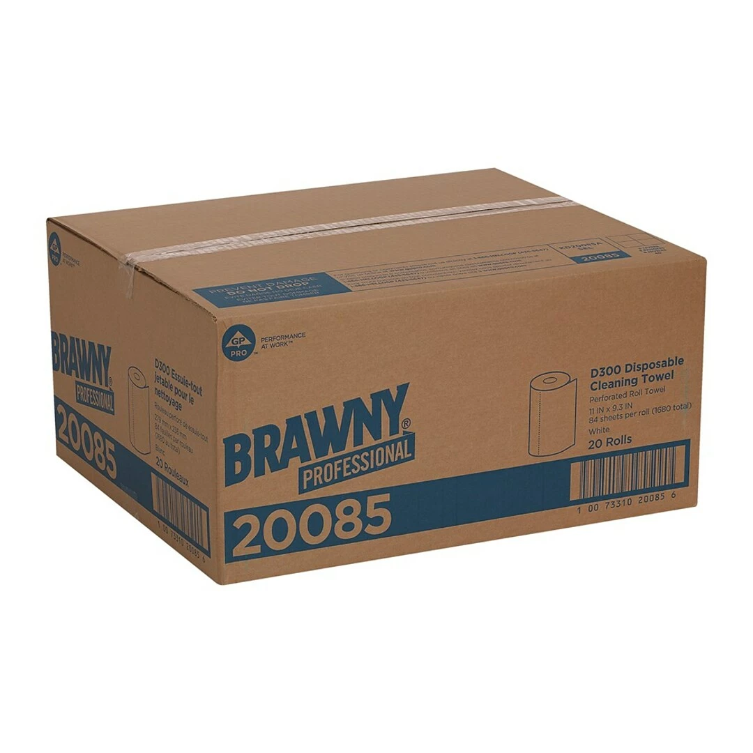Brawny Professional D300 Durable Fibers Wipers, White, 84 Sheets/Roll (20085) - Image 2