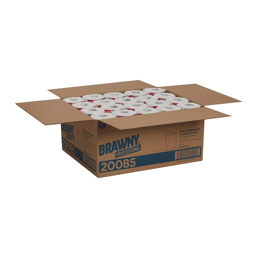 Brawny Professional D300 Durable Fibers Wipers, White, 84 Sheets/Roll (20085) - Image 3