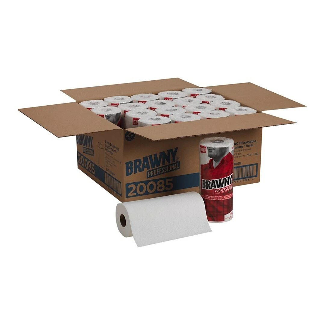 Brawny Professional D300 Durable Fibers Wipers, White, 84 Sheets/Roll (20085) - Image 4