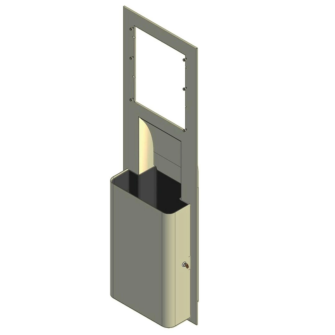 Scott Pro MOD Recessed Wall Unit With Trash Receptacle, Gray/Silver, 11" W X 54.5" H (35370) - Image 2