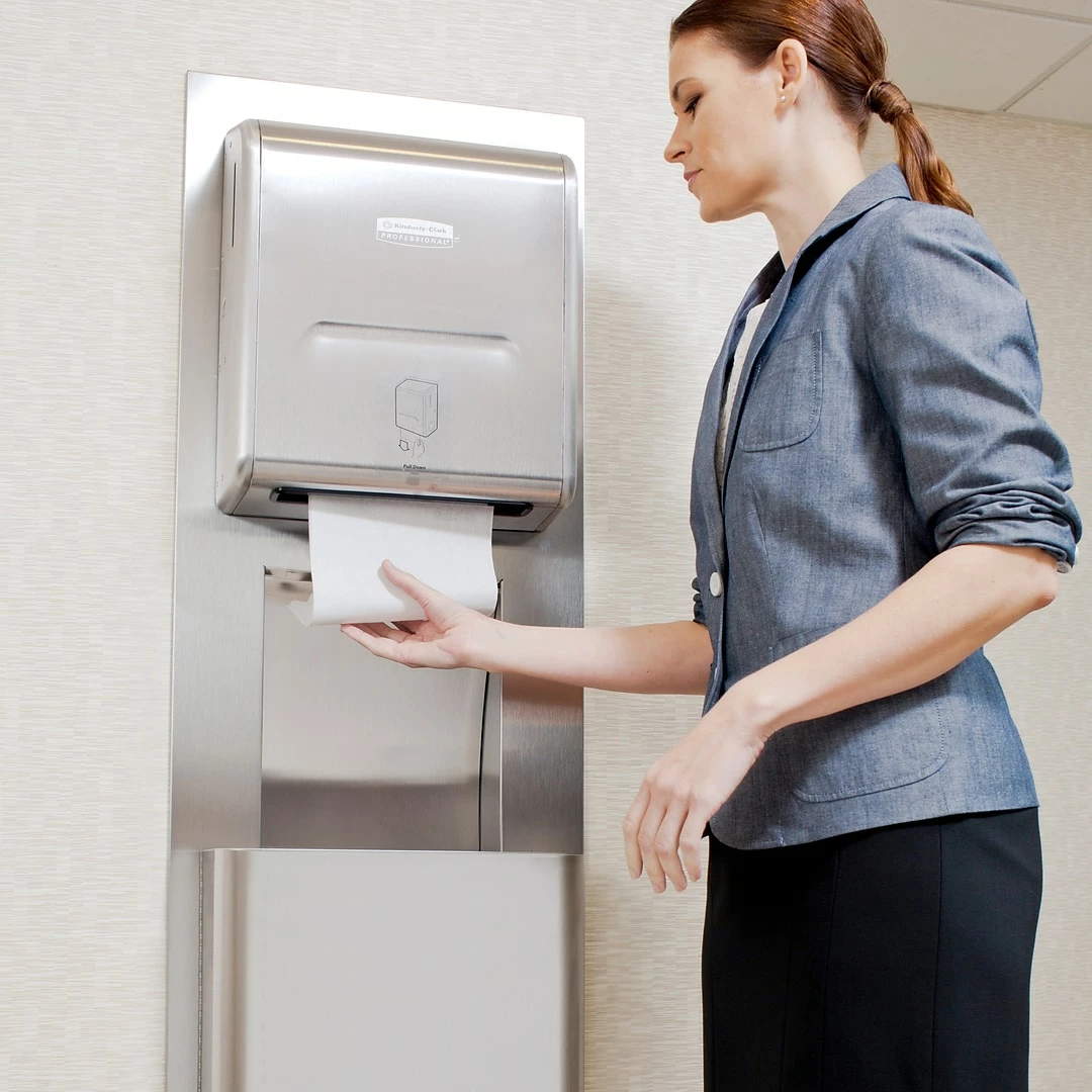 Scott Pro MOD Recessed Wall Unit With Trash Receptacle, Gray/Silver, 11" W X 54.5" H (35370) - Image 3