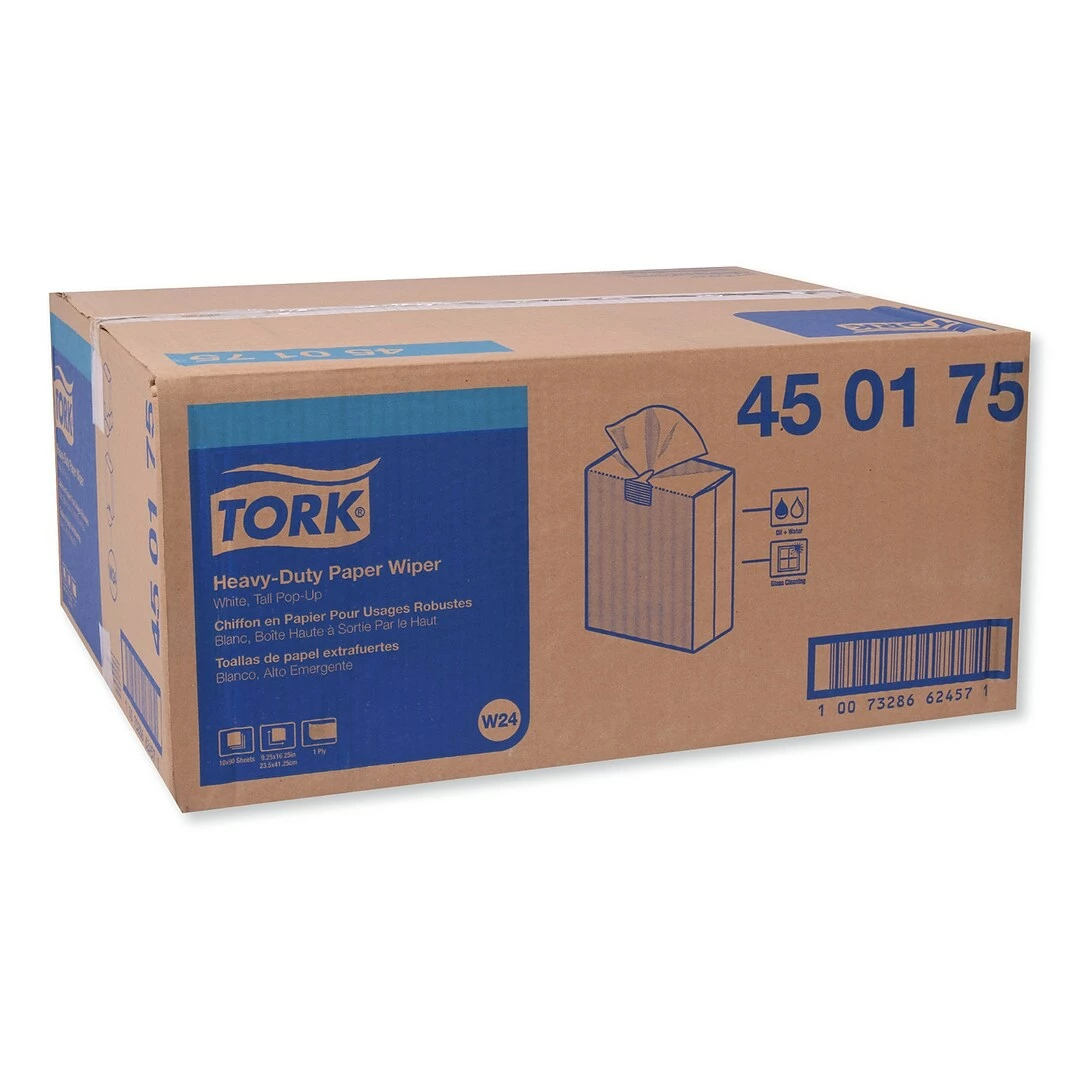 Tork Heavy-Duty Paper Wiper, 9.25 X 16.25, White, 90 Wipes/Box, 10 Boxes/Carton (TRK450175) - Image 2