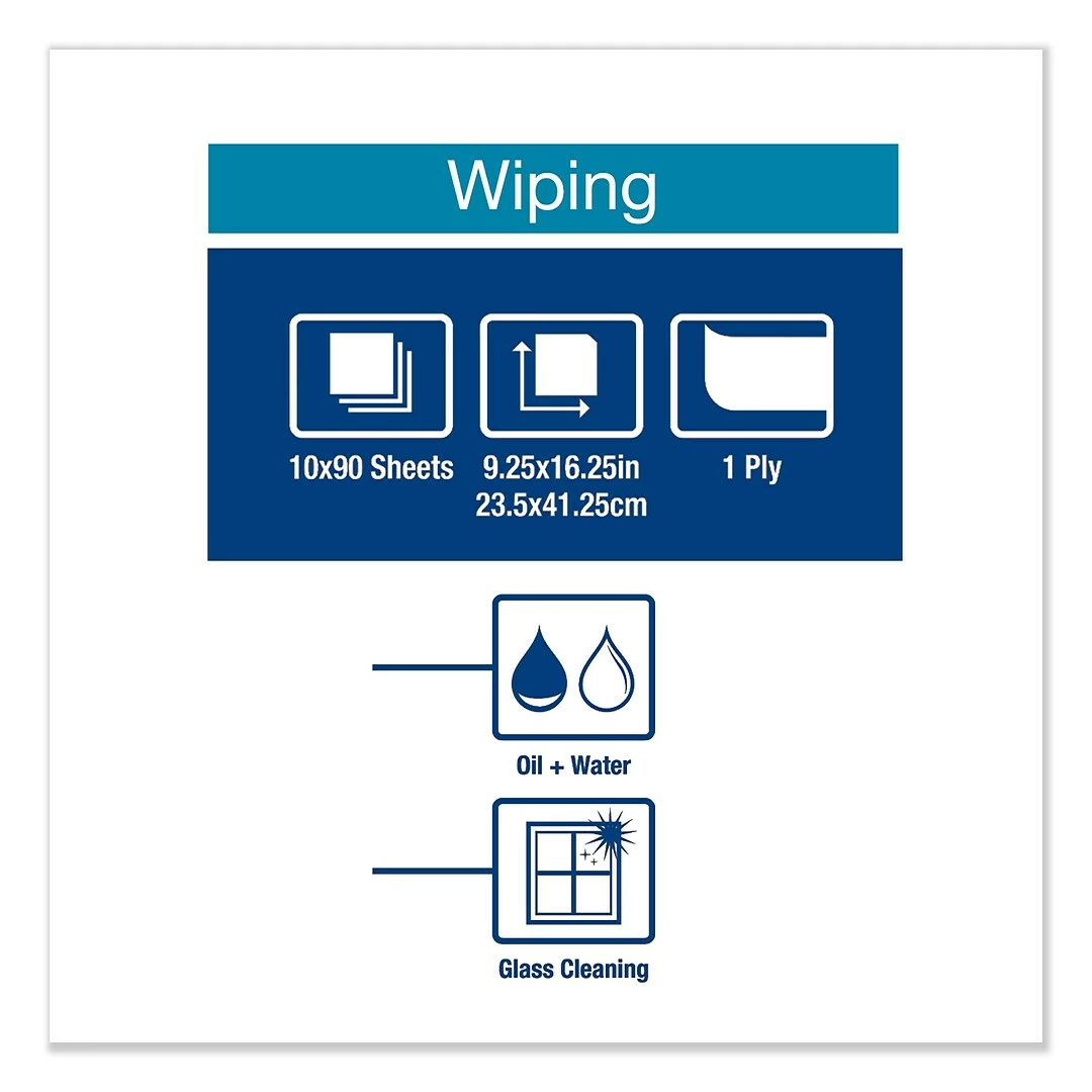 Tork Heavy-Duty Paper Wiper, 9.25 X 16.25, White, 90 Wipes/Box, 10 Boxes/Carton (TRK450175) - Image 4