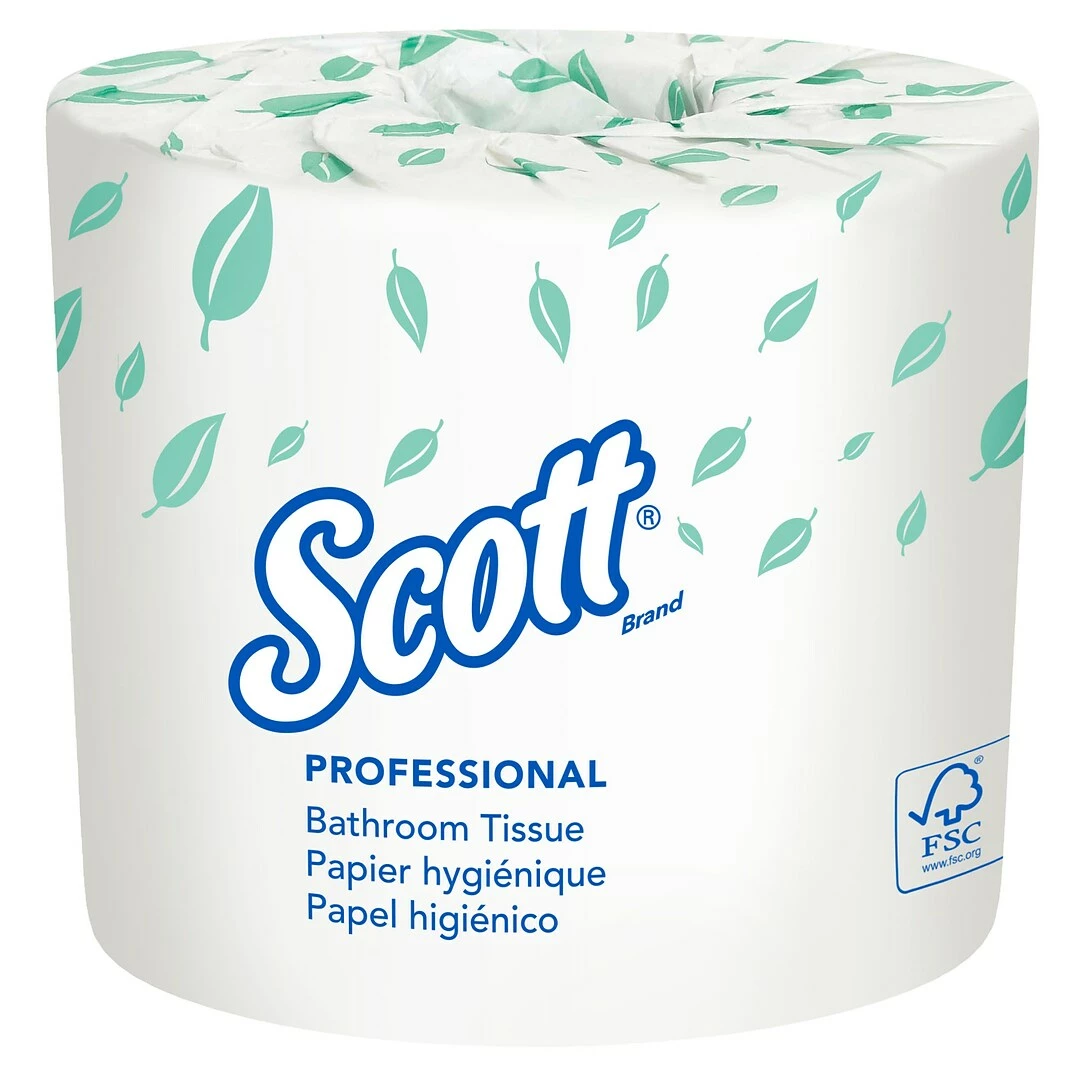 Scott Essential Standard Toilet Paper, 2-Ply, White, 550 Sheets/Roll, 80 Rolls/Carton (04460) - Image 2