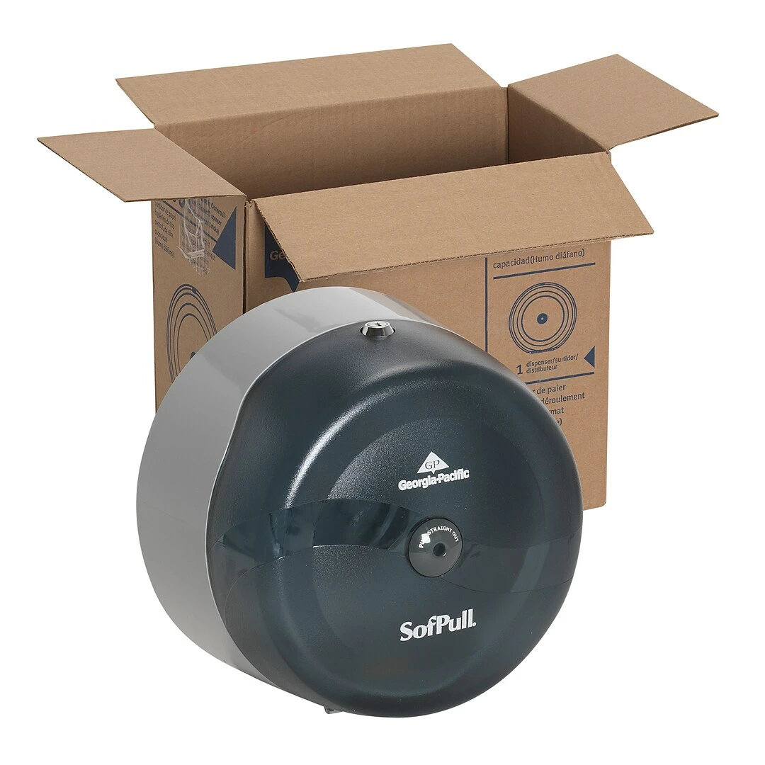 Georgia-Pacific SofPull® High-Capacity Centerpull Bathroom Tissue Dispenser, Translucent White, 10.5"W X 6.75"D X 10.5"H - Image 3