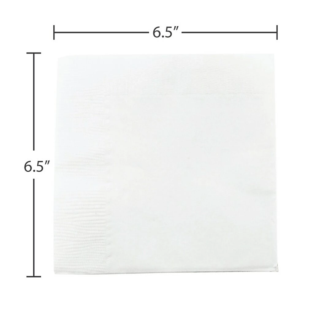 JAM Paper Medium Lunch Napkins, 2-Ply, White, 40 Napkins/Pack (6255620732) - Image 3