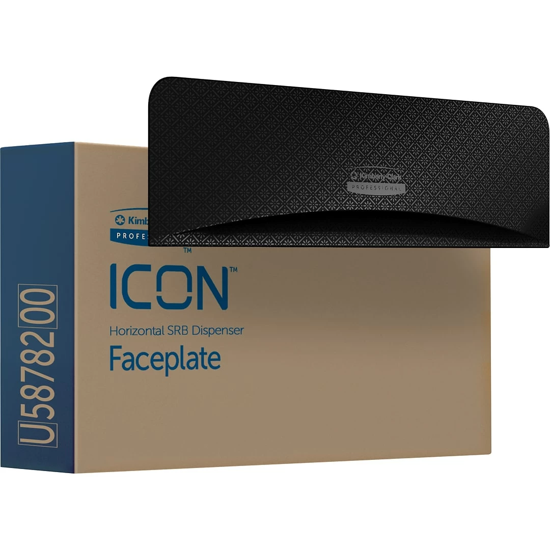 Kimberly-Clark Professional ICON Faceplate For Coreless Two-Roll Horizontal Toilet Paper Dispensers, Black Mosaic (58782)